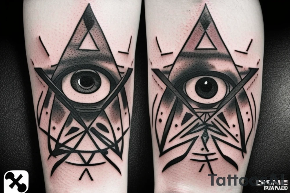 Illuminati pyramid eye tattoo idea