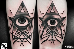 Illuminati pyramid eye tattoo idea