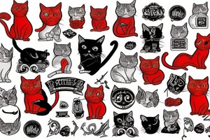 red cat tattoo idea