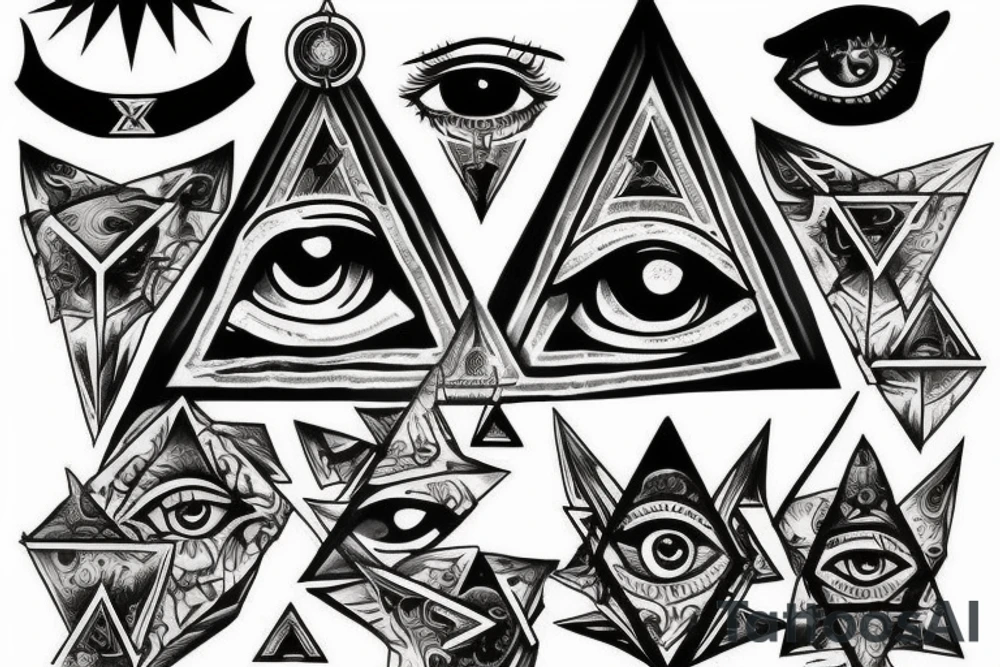 Illuminati pyramid eye on the left arm tattoo idea