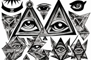 Illuminati pyramid eye on the left arm tattoo idea