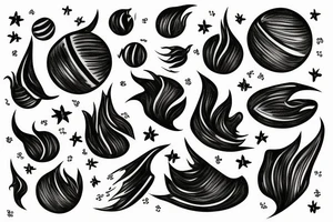 Flaming basketball comet tattoo idea