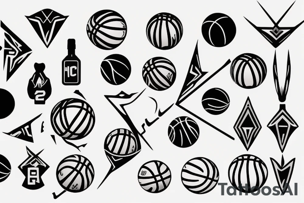 Flaming basketball tattoo idea