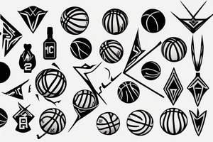 Flaming basketball tattoo idea