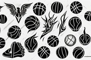 Flaming basketball tattoo idea