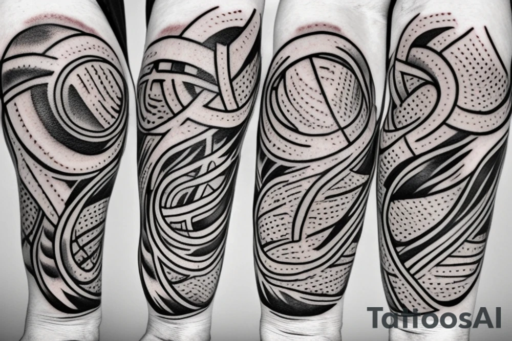 Basketball comet flames tattoo idea