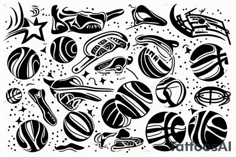 Basketball comet tattoo idea