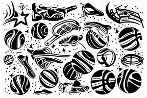 Basketball comet tattoo idea