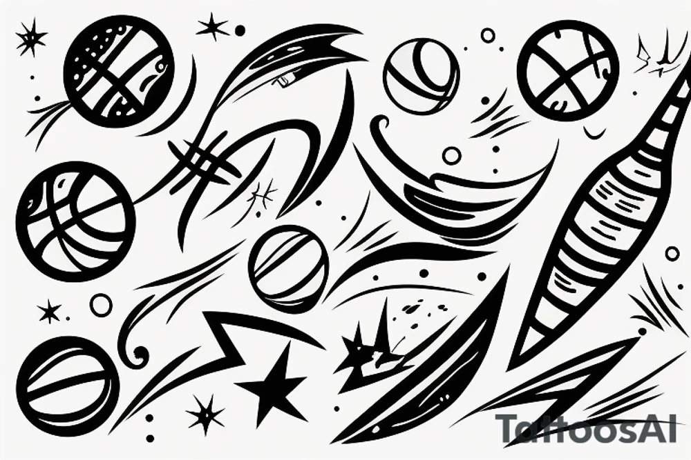 Basketball comet tattoo idea