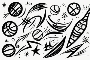 Basketball comet tattoo idea