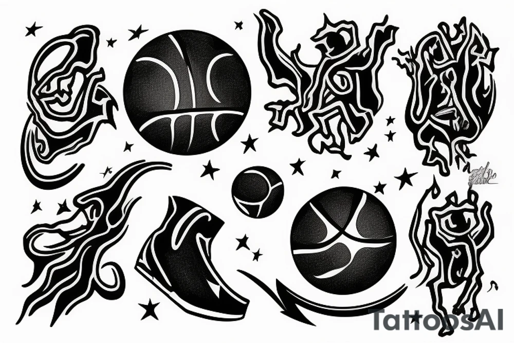 Basketball comet tattoo idea