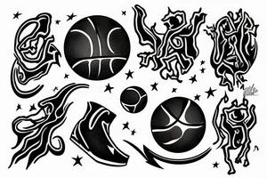 Basketball comet tattoo idea