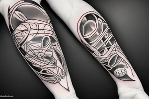 Basketball trailing flames abstract tattoo idea