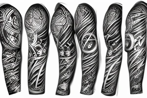 Basketball trailing flames tattoo idea