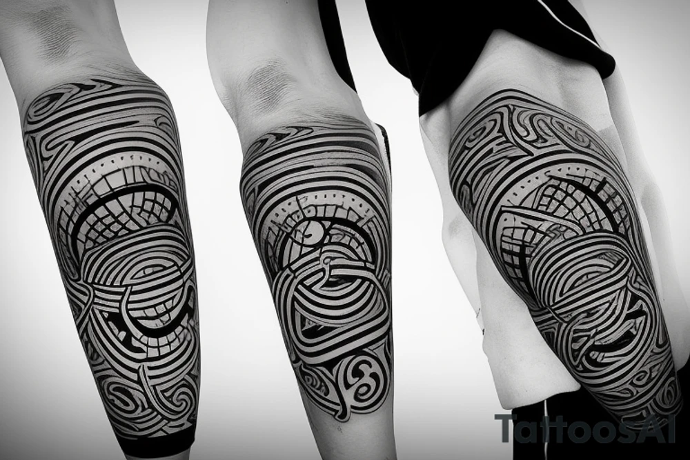 Basketball trailing flames tattoo idea