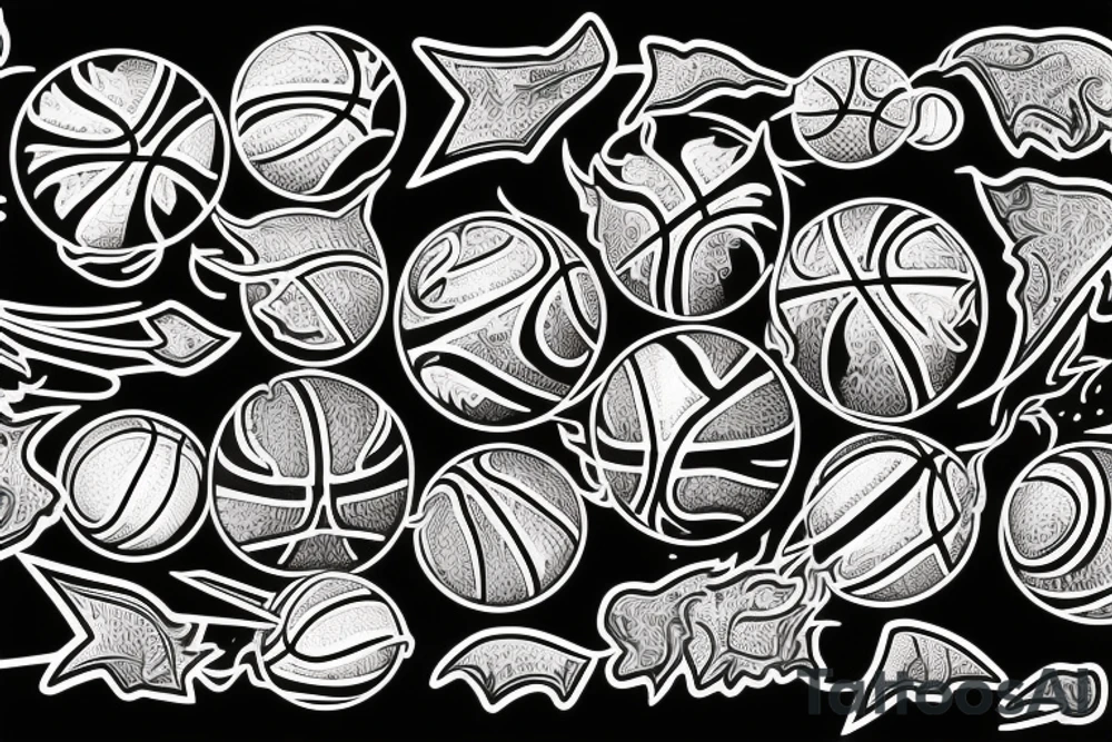 Basketball flaming comet tattoo idea