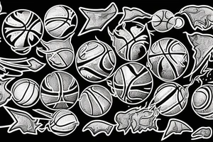 Basketball flaming comet tattoo idea