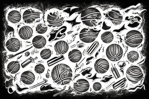 Basketball flaming comet tattoo idea