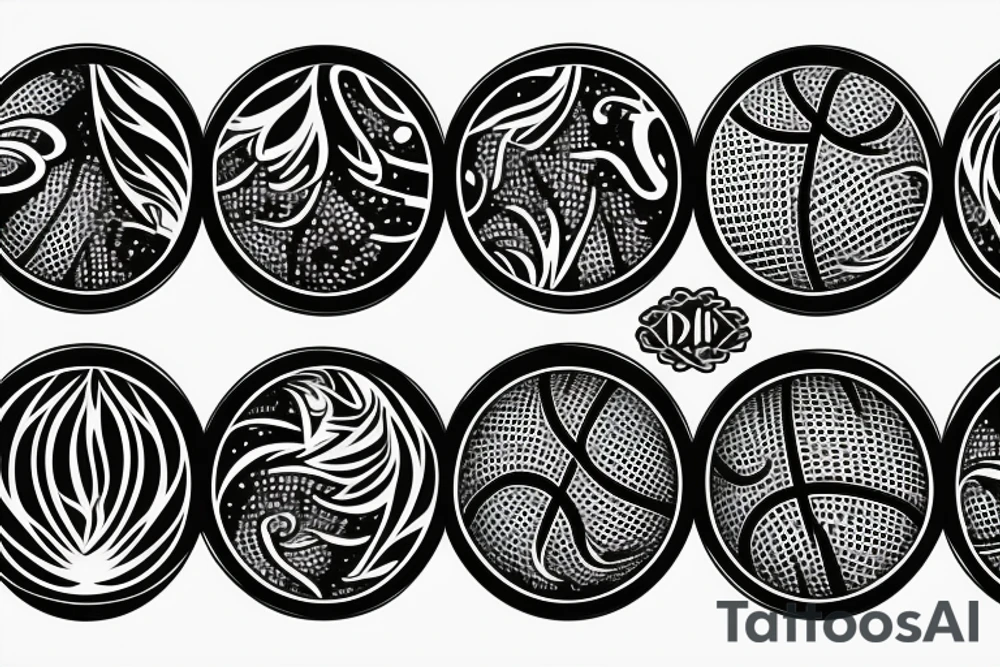 Basketball flaming comet tattoo idea