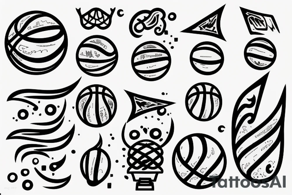 Basketball flaming comet tattoo idea