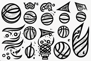 Basketball flaming comet tattoo idea