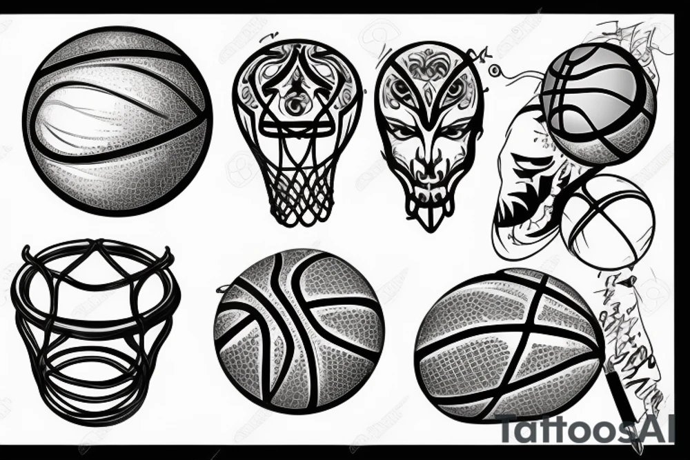 Basketball flaming tattoo idea