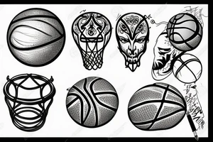 Basketball flaming tattoo idea