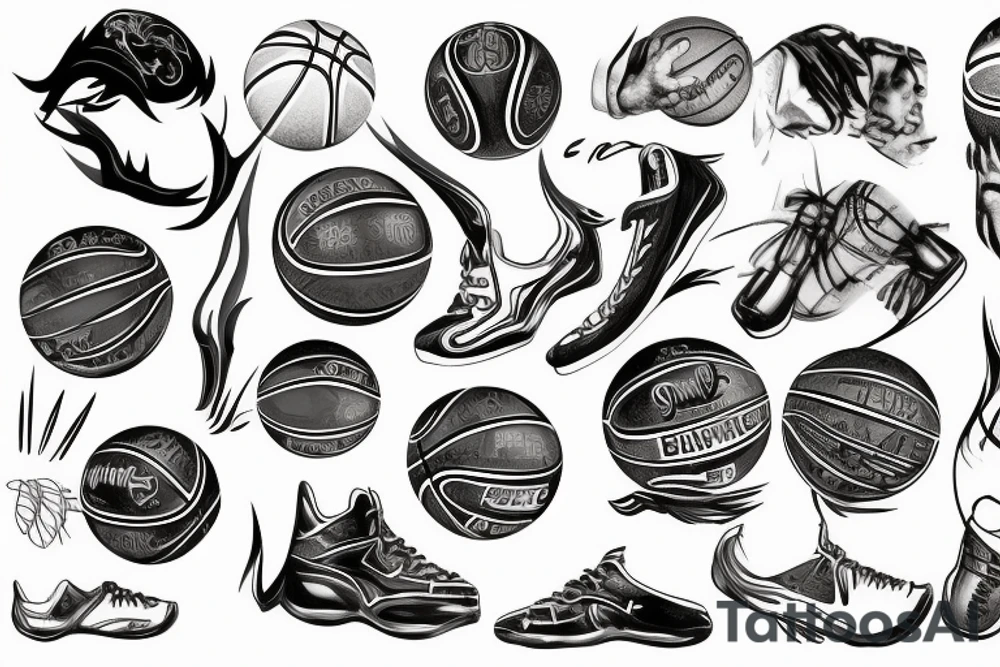 Basketball flaming tattoo idea