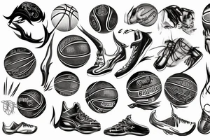 Basketball flaming tattoo idea