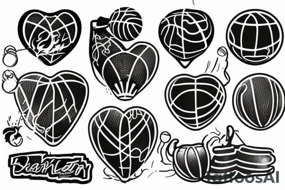 Basketball heart tattoo idea