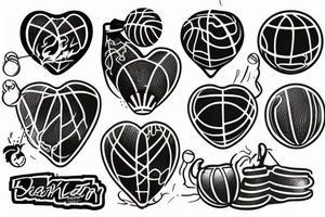 Basketball heart tattoo idea