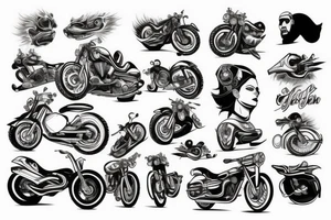 biker on road tattoo idea