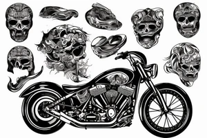 biker on road tattoo idea