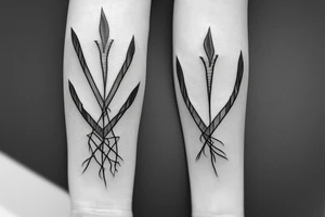 cotton branch with barbed wire tattoo idea