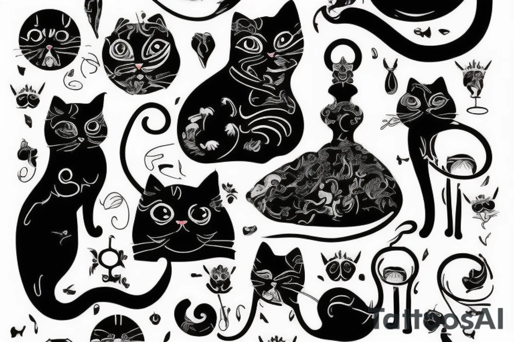 Cat a dress tattoo idea