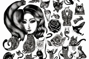 Cat a dress tattoo idea