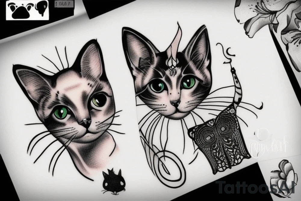 Cat a dress tattoo idea