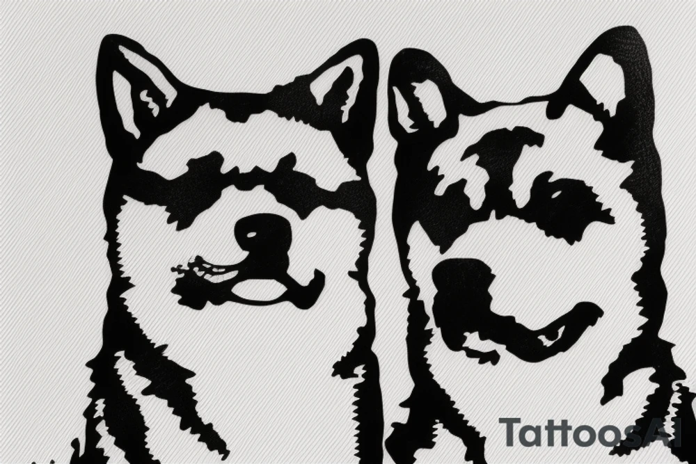 Akita inu smoke tattoo idea