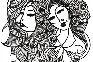 Dark willow in flowers tattoo idea