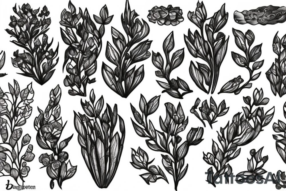 Dark willow in flowers tattoo idea