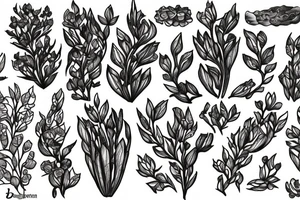 Dark willow in flowers tattoo idea