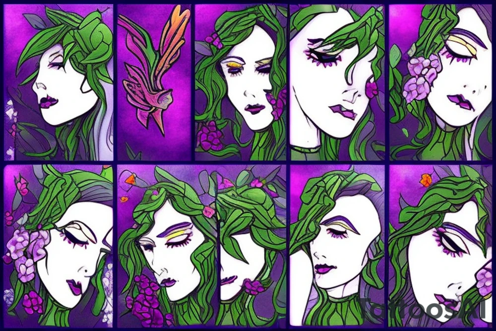 Dark willow from dota 2 
in flowers tattoo idea