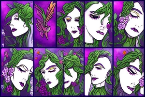 Dark willow from dota 2 
in flowers tattoo idea