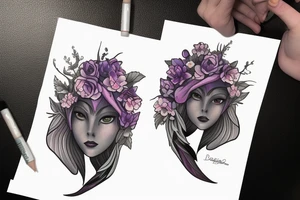 Dark willow from dota 2 
in flowers tattoo idea
