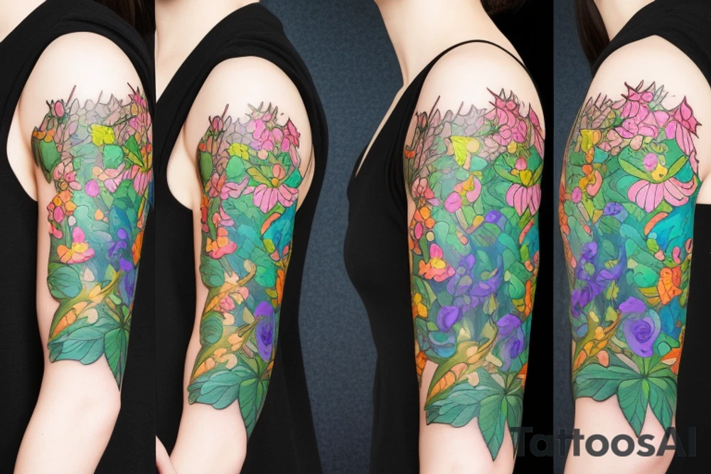 Dark willow from dota 2 
in flowers tattoo idea