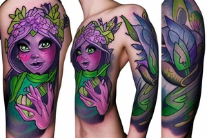 Dark willow from dota 2 
in flowers tattoo idea