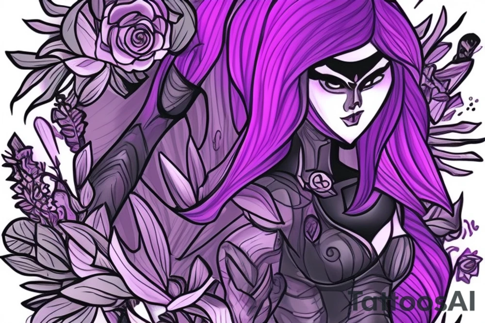 Dark willow from dota 2 
in flowers tattoo idea