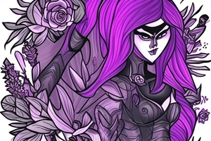 Dark willow from dota 2 
in flowers tattoo idea