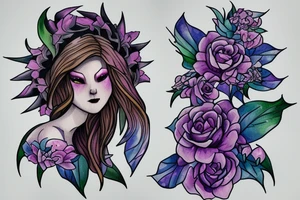 Dark willow from dota 2 
in flowers tattoo idea