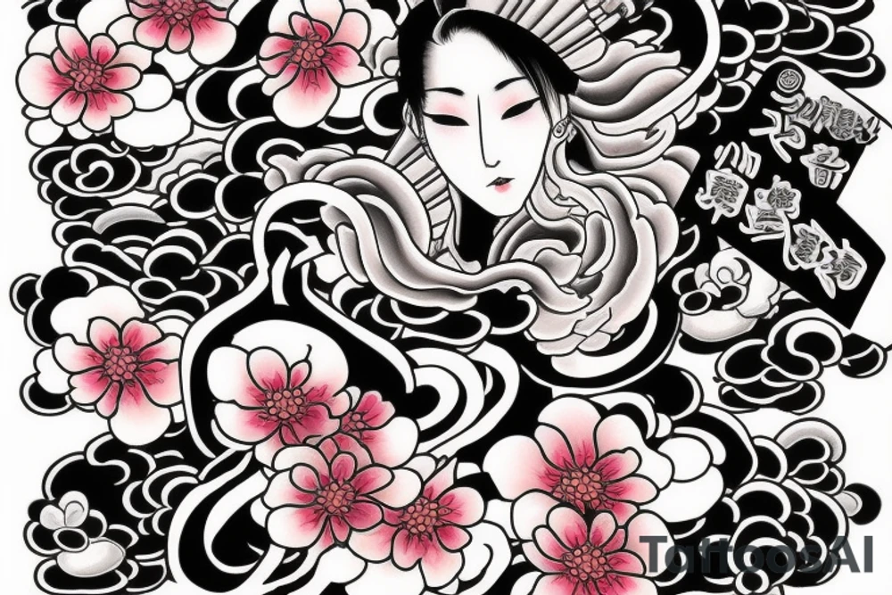 sakura hunnya irezumi smoke japanese traditional tattoo idea